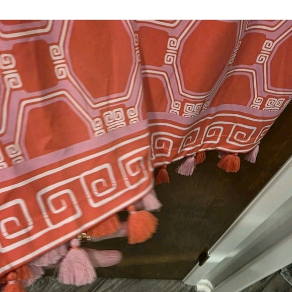 NWT Cabana Life Dress Sz L  Coral Geo Coverlex Smocked Off The Shoulder UPF 50+ - Picture 12 of 15